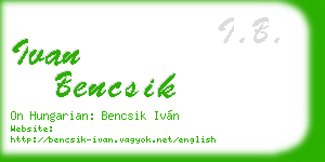 ivan bencsik business card